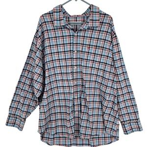 Tommy Bahama Shirt Mens 2XL Big Blue Plaid Siesta Key Long Sleeve Stretch Soft